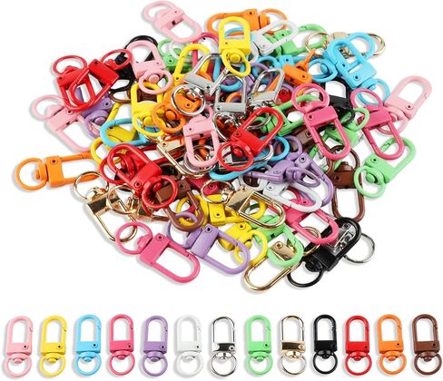 78Pcs Small DIY Keychain Clips, Swivel Snap Lobster Claw Clasps Mixed Color Key Chain Hooks for Dog Tag, Jewelry Making,Bag Charm,Lanyard Hardware in Saudi Arabia