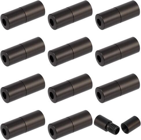 BENECREAT 12Pcs Stainless Steel Bracelet Clasps, 0.63×0.24inch Black Screw Twist Clasps, 2.5mm Hole Metal Buckle Elastic Laces Clasps for DIY Jewelry Making Bracelet Necklace in Kuwait