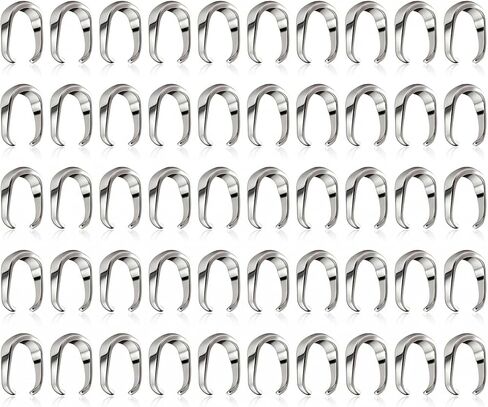 50 PCS 304 Stainless Steel Pendant Bails, Snap On Pendant Clips Open Connector Bails for Necklace, Bracelet and Jewelry Making, Pendant Clasp Findings 6x12mm in Saudi Arabia