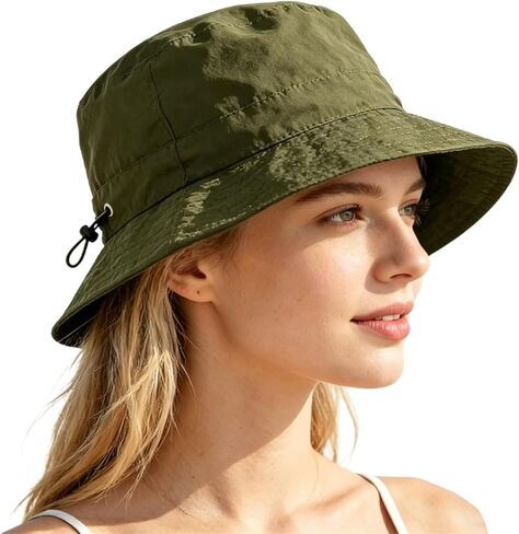 Solid Color Sun Hat for Women Foldable Wide Brim Womens Bucket Hat Water-Repellent Beach Hats for Outdoor Summer in Saudi Arabia