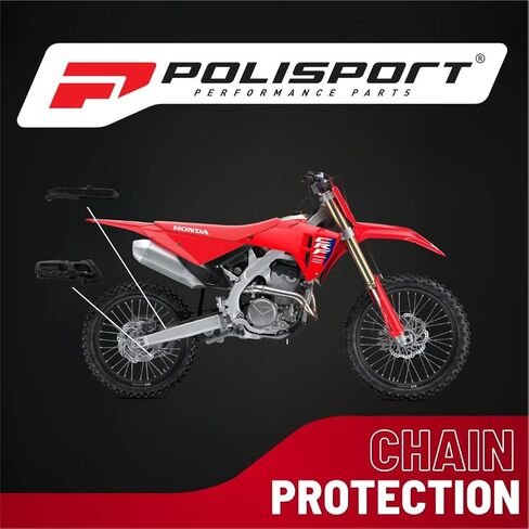 Polisport Motocross Motorcycles (MX) دليل سلسلة + سلسلة منزلق لهوندا CRF450R (2013) الدراجات الترابية - دليل سلسلة TPU عالي الجودة ومنزلق، متين، سهل التركيب، أسود in Kuwait