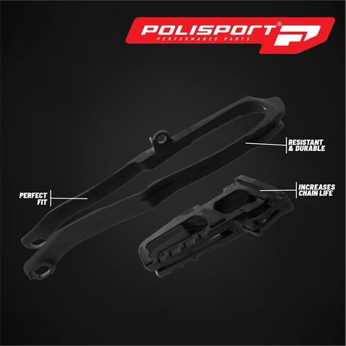 Polisport Motocross Motorcycles (MX) دليل سلسلة + سلسلة منزلق لهوندا CRF450R (2013) الدراجات الترابية - دليل سلسلة TPU عالي الجودة ومنزلق، متين، سهل التركيب، أسود in Kuwait
