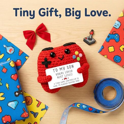 1Pc Crochet Game Controller Plush, Gifts for Teen Boys, Emotional Support Crochet for Gamer & Gifts for Boy (Red) in Saudi Arabia