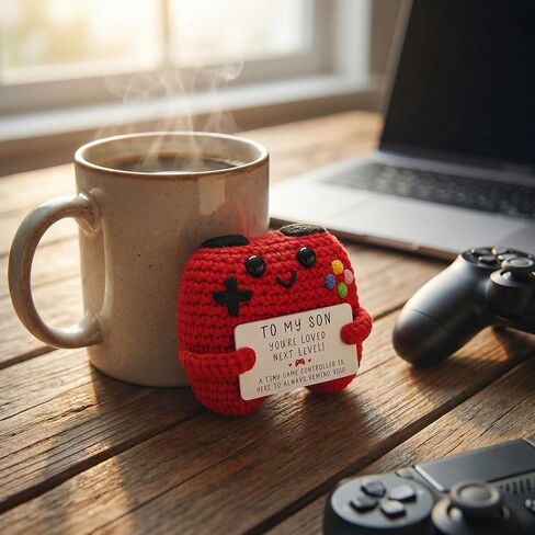 1Pc Crochet Game Controller Plush, Gifts for Teen Boys, Emotional Support Crochet for Gamer & Gifts for Boy (Red) in Saudi Arabia