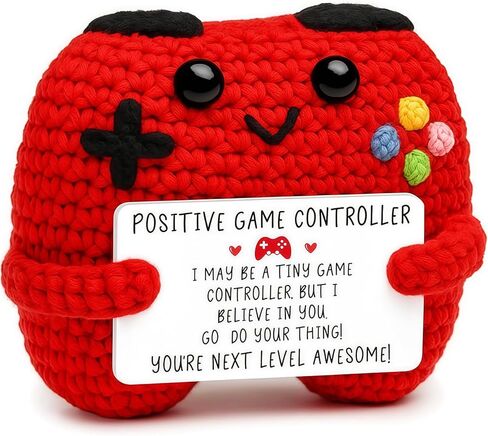 1Pc Crochet Game Controller Plush, Gifts for Teen Boys, Emotional Support Crochet for Gamer & Gifts for Boy (Red) in Saudi Arabia