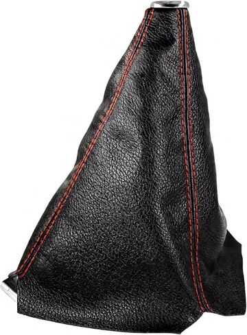 Automotive Shift Knob Dust Cover, Leather Construction, Shifter Boot Cover Replacement Part, Universal Fit for Manual/Automatic Transmissions Automotive Interior Accessories (Black and Red) in Saudi Arabia