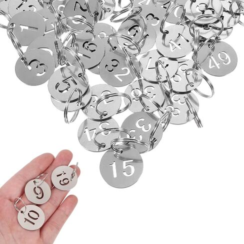 1-30 Metal Numbered Tags, Round Stainless Steel Number Key Rings, Hollowed-Out Metal Hanging ID Tags, Identifiers Labels for Dormitory House Lockers in Saudi Arabia