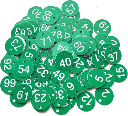 Engraved Numbered Tags, 500 pcs Multicolor Plastic Number Tags 1-500 Round 3.5cm(1-500 Yellow Black) in Saudi Arabia
