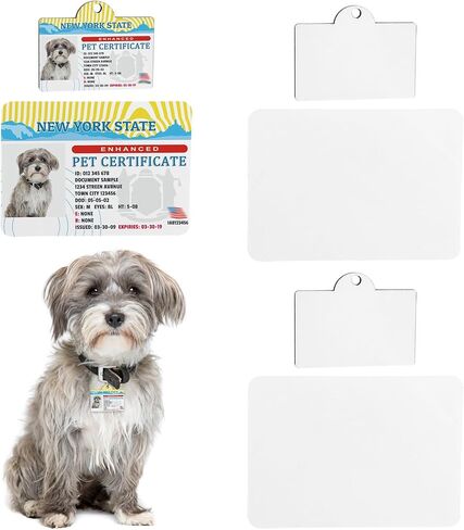 Framendino, 6 Pack Sublimation Dog License Tag and Wallet Card for Pet Blanks ID Tags in Kuwait