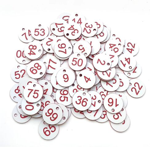 Engraved Numbered Tags, 500 pcs Multicolor Plastic Number Tags 1-500 Round 3.5cm(1-500 Yellow Black) in Saudi Arabia