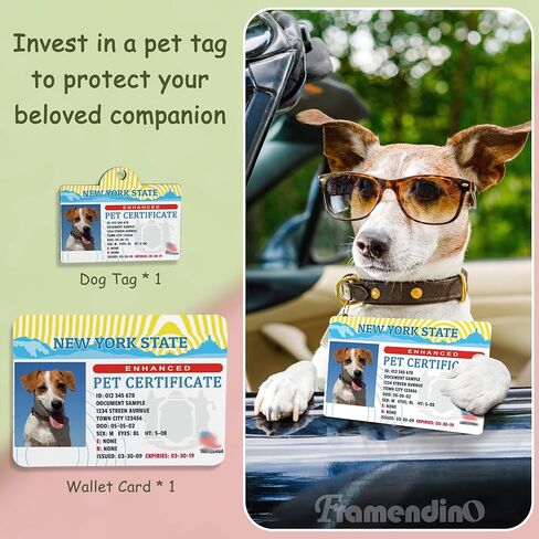 Framendino, 6 Pack Sublimation Dog License Tag and Wallet Card for Pet Blanks ID Tags in Kuwait