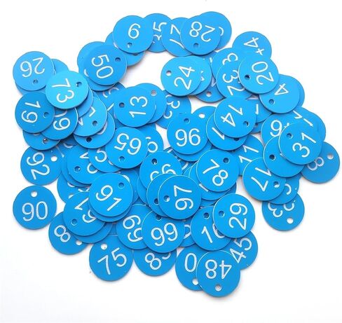 Engraved Numbered Tags, 500 pcs Multicolor Plastic Number Tags 1-500 Round 3.5cm(1-500 Yellow Black) in Saudi Arabia