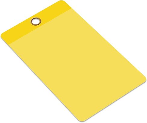 SmartSign (عبوة من 25) بطاقة تصفيح ذاتية صفراء فارغة قابلة للكتابة، 3.25 × 5.5 بوصة، علامات فينيل سميكة 10 مل مع غطاء بوليستر شفاف وفتحة معدنية 1/4 بوصة، للسيارات والعقارات وتحديد الهوية in Kuwait