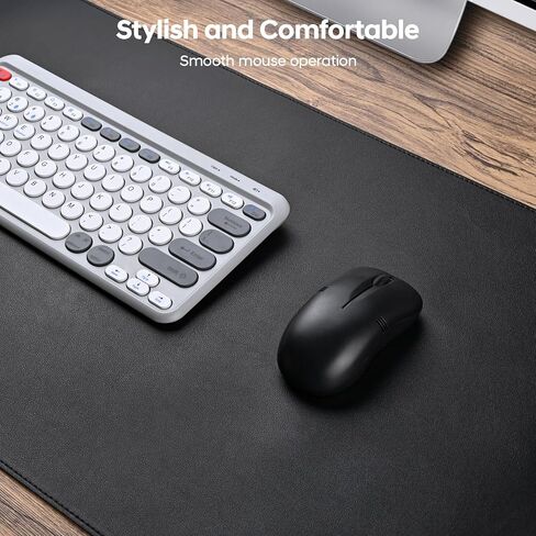 Leather Desk Pad Protector, Office Desk Mat, Large Mouse Pad, Non-Slip PU Leather Desk Blotter, Waterproof Computer Desk Writing Pad for Office and Home (Black, 31.5" x 15.7") in Saudi Arabia