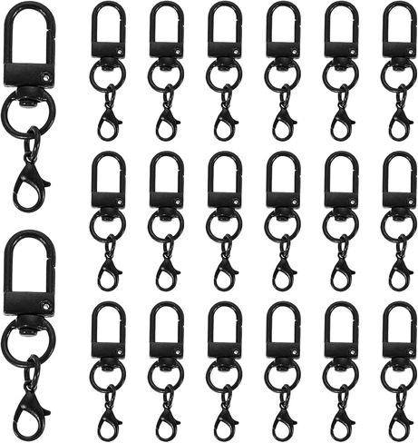 uxcell 20Pcs Metal Lobster Claw Clasps, Double Lanyard Clips, Swivel Clasp Snap Hooks for Jewelry Making, Keychains, Bags, DIY Crafts Findings, Red in Kuwait