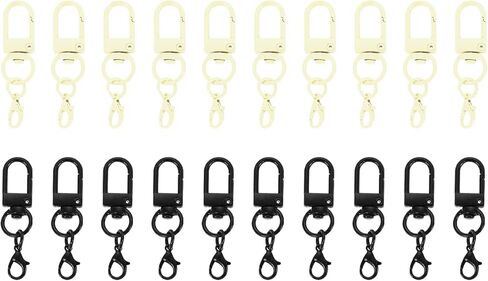 uxcell 20Pcs Metal Lobster Claw Clasps, Double Lanyard Clips, Swivel Clasp Snap Hooks for Jewelry Making, Keychains, Bags, DIY Crafts Findings, Red in Kuwait