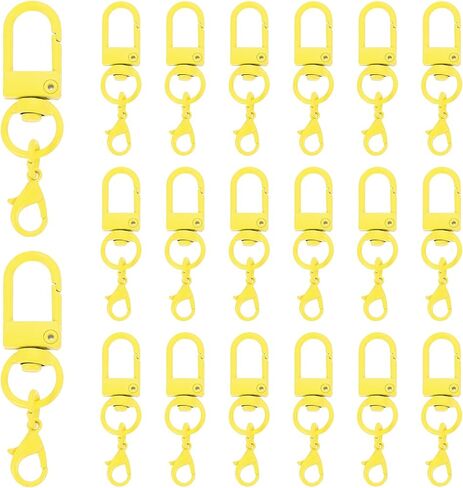 uxcell 20Pcs Metal Lobster Claw Clasps, Double Lanyard Clips, Swivel Clasp Snap Hooks for Jewelry Making, Keychains, Bags, DIY Crafts Findings, Red in Kuwait