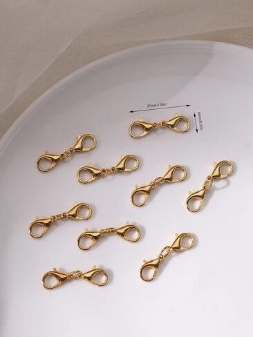 20pcs/Set Double Lobster Clasp, Ideal Accessory for Necklaces, Bracelets, Keychains, DIY, Jewelry Making Rose Gold in Kuwait
