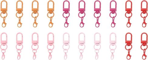 uxcell 20Pcs Metal Lobster Claw Clasps, Double Lanyard Clips, Swivel Clasp Snap Hooks for Jewelry Making, Keychains, Bags, DIY Crafts Findings, Red in Kuwait