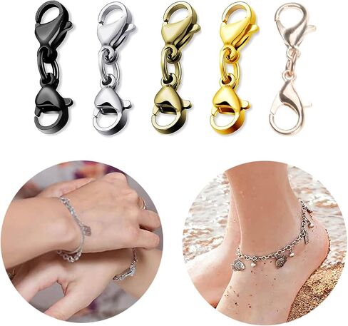 8 Pcs Double Lobster Clasps Necklace Bracelet Clasp Connector Double Opening Jewelry Clasps for Jewelry Making, Black in Saudi Arabia