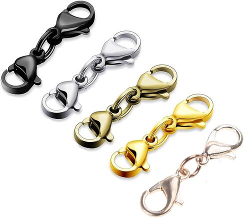 8 Pcs Double Lobster Clasps Necklace Bracelet Clasp Connector Double Opening Jewelry Clasps for Jewelry Making, Black in Saudi Arabia