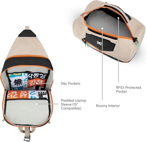 Sherpani Juno, Travel Backpack, Expandable Carry-On, Duffel Bag, Fits 15 Inch Laptop for Travel, Sport, Hiking with Removable Crossbody Strap (Moab) in Saudi Arabia
