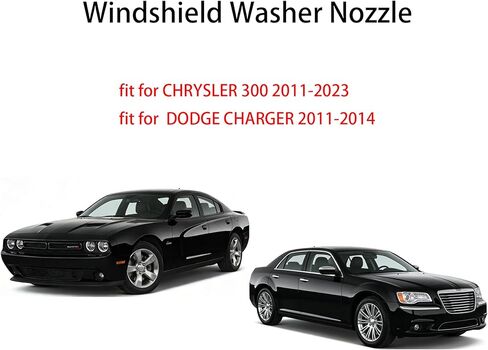 فوهات غسيل الزجاج الأمامي 5182327AA متوافقة مع CHRYSLER 300 2011-2023، DODGE CHARGER 2011-2014، استبدل OE # 68024312AB 55157319AA فوهة ممسحة الزجاج الأمامي قطعتان in Kuwait