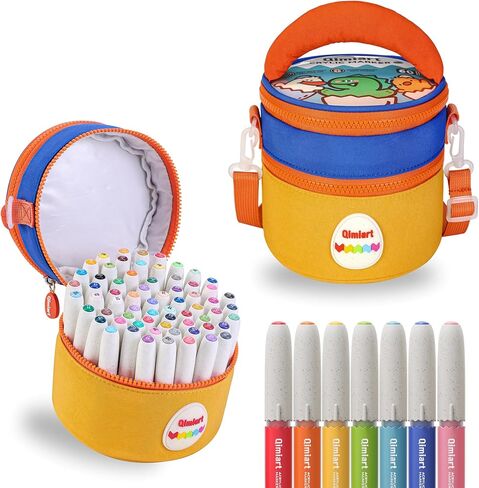 languo Washable Markers for Kids, 60 Colors Acrylic Paint Markers Set with Portable Marker Bag, Round Soft Tip, Direct Liquid Ink System & Easy-Grip Design, School Art Supplies for Boys & Girls in Saudi Arabia