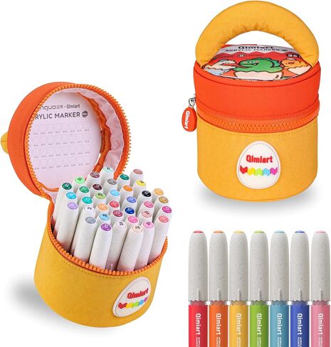 languo Washable Markers for Kids, 60 Colors Acrylic Paint Markers Set with Portable Marker Bag, Round Soft Tip, Direct Liquid Ink System & Easy-Grip Design, School Art Supplies for Boys & Girls in Saudi Arabia