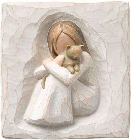 Willow Tree Comfort Plaque, sculpted hand-painted bas relief in Saudi Arabia