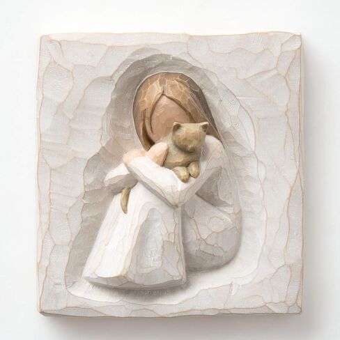 Willow Tree Comfort Plaque, sculpted hand-painted bas relief in Saudi Arabia