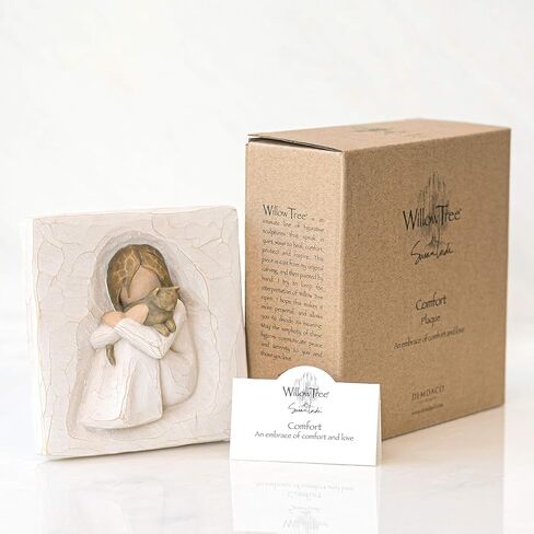 Willow Tree Comfort Plaque, sculpted hand-painted bas relief in Saudi Arabia