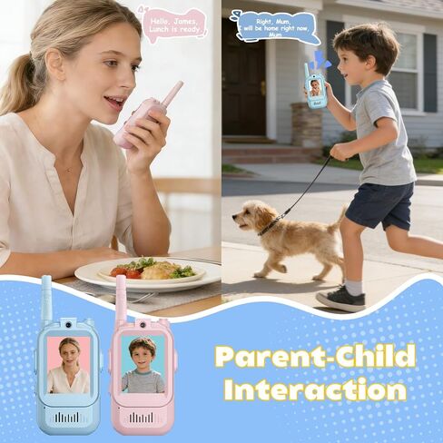 Video Walkie Talkies Gift Toys for Age 3-12 Boys Girls，Kids Walkie Talkie with Screen，Voice Changer and 1000 Feet Long Range 2 Pack Rechargeable Walkie-Talkie for Indoor Play, Camping, Hiking, Game in Saudi Arabia