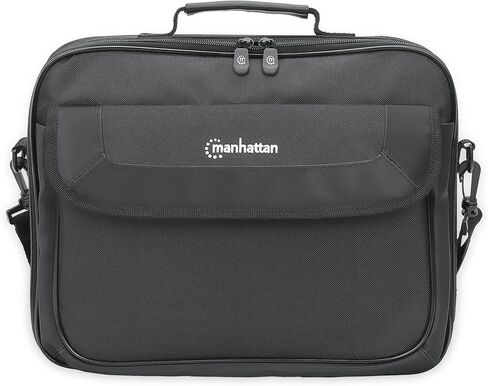 Manhattan Cambridge Laptop Bag 14.1, Clamshell Design, Black, Low, W128291746 (Clamshell Design, Black, Low Cost, Accessories Pocket, Document Compartment On Back, Shoulder Strap) in Kuwait