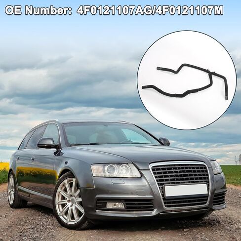 خرطوم المبرد خرطوم السخان رقم 4F0121107AG لأودي A6 3.2L V6 2006-2011 المطاط الأسود 1 قطعة أنبوب التبريد ختم جيد in Kuwait