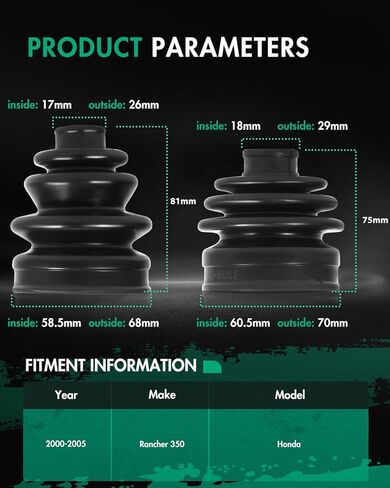 SCITOO CV Axle Boot Kit زوج خارجي داخلي 2000-2005 لهوندا رانشر 350 in Kuwait