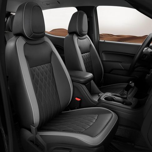 مخصص لسيارة Chevy Colorado 2015-2022 Crew Cab Extended Cab Z71 LT ZR2 - أغطية مقاعد من الجلد الصناعي لملحقات كولورادو (أسود أحمر، مقعد كامل/2015-2022 Crew Cab) in Kuwait