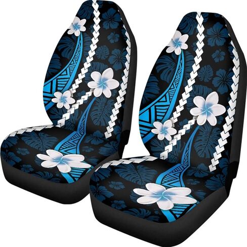 Poceacles Hippie Flower Lotus Blue Universal Car Seat Covers for Car Truck Sedan SUV 2 Pack Automotive Front Seat Covers Breathable Bucket Seat Cover, Protective Car Accessories Interior in Saudi Arabia