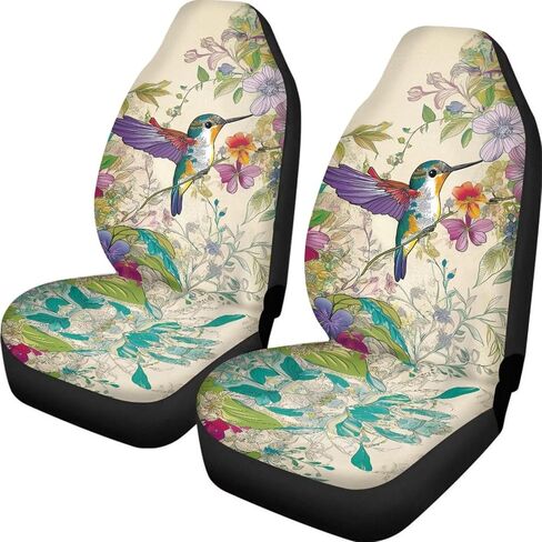 Poceacles Hippie Flower Lotus Blue Universal Car Seat Covers for Car Truck Sedan SUV 2 Pack Automotive Front Seat Covers Breathable Bucket Seat Cover, Protective Car Accessories Interior in Kuwait
