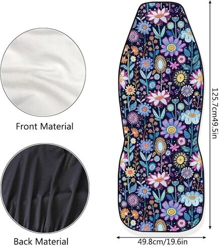 Poceacles Hippie Flower Lotus Blue Universal Car Seat Covers for Car Truck Sedan SUV 2 Pack Automotive Front Seat Covers Breathable Bucket Seat Cover, Protective Car Accessories Interior in Kuwait