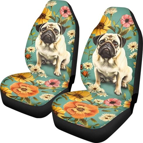 Poceacles Hippie Flower Lotus Blue Universal Car Seat Covers for Car Truck Sedan SUV 2 Pack Automotive Front Seat Covers Breathable Bucket Seat Cover, Protective Car Accessories Interior in Kuwait