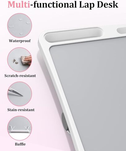 Book Stand for Reading Hands Free in Bed,Adjustable Height Book Holder with Page Paper Clips,Car Rear Seat Sofa Couch Laptop Desk Tray Stand for Adult Kids Eating Breakfast,Writing,Reading in Saudi Arabia