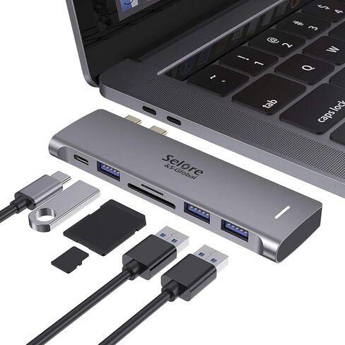Selore&S-Global USB C Laptop Docking Station-Dual Monitor,3 Monitor,Upgrade USB C Video Output,13 in 1 USB C Hub to Dual HDMI+DisplayPort+USB C Video Output,2 HMDI to USB C Dock for Dell/HP/Surface in Kuwait
