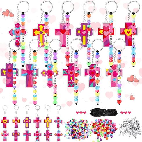 Tondiamo 36 Set Father's Day Keychain Craft Kits DIY Fathers Day Bead Keychain Making Kits Craft for Dad Letter Colored Beads Strings Acrylic Keyrings for Father Birthday Gifts Activities in Kuwait