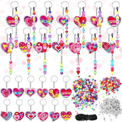 Tondiamo 36 Set Father's Day Keychain Craft Kits DIY Fathers Day Bead Keychain Making Kits Craft for Dad Letter Colored Beads Strings Acrylic Keyrings for Father Birthday Gifts Activities in Kuwait