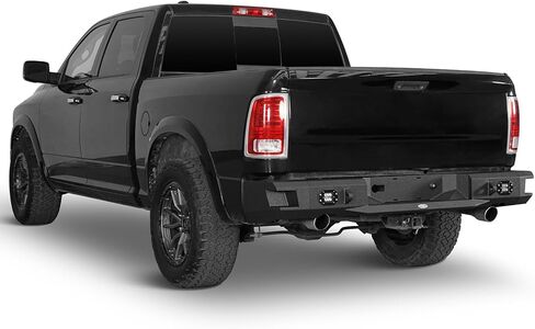 Hooke Road 09-18 Ram 1500 Rear Bumper for 2009-2018 Dodge Ram 1500 & 2019-2024 Ram 1500 Classic, Back Step Offroad Bumper with LED Lights & D-ring Mounts in Kuwait