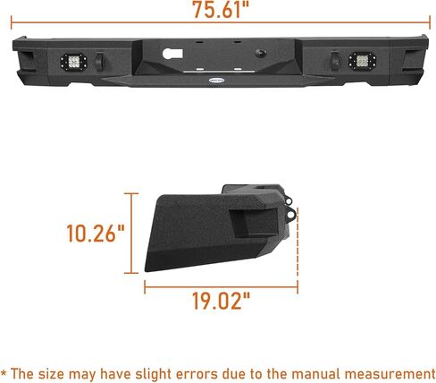 Hooke Road 09-18 Ram 1500 Rear Bumper for 2009-2018 Dodge Ram 1500 & 2019-2024 Ram 1500 Classic, Back Step Offroad Bumper with LED Lights & D-ring Mounts in Kuwait