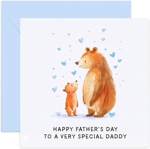 Special Father's Day Card for Daddy - Heartfelt Sentimental Father's Day Card from Young Children Son Daughter - Bear Cub Design - Premium Father's Day Gift for Him | Blank Inside in Kuwait