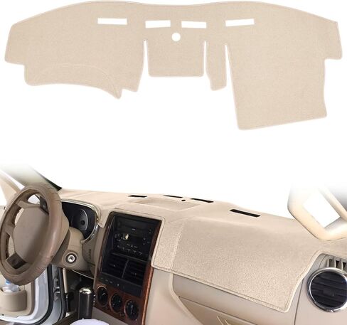 Dashboard Cover Custom Fit for Ford Explorer/Explorer Sport Trac/Mercury Mountaineer 2006-2010 Dash Cover Mat Pad Carpet Protector(Beige) in Saudi Arabia