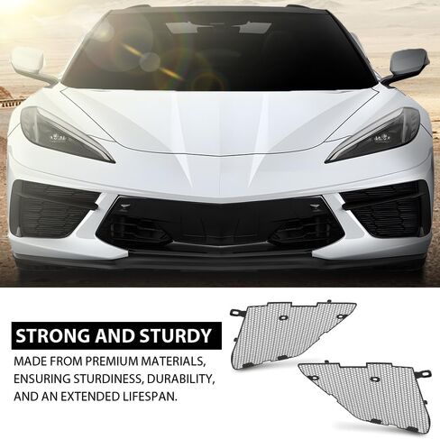 أغطية الشواية الأمامية واقي الرادياتير باللون الأسود متوافق مع Chevy Corvette C8 2020-2024، غير مناسب لموديلات Z06، لموديلات Z51 in Kuwait